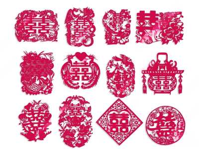 新中式喜字剪纸3D模型下载